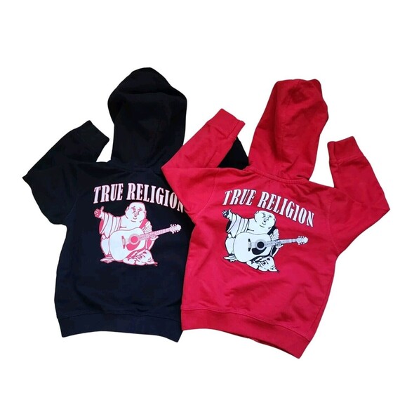 Set Of 2 True Religion kids Toddler 24M black /Red‎ Buddha Graphic Hoodie - Picture 1 of 14
